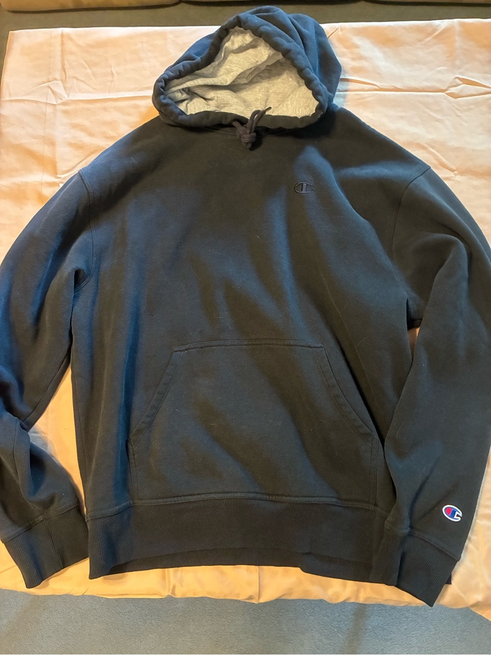 Champion Men's Dark Gray Hooded Pullover Sweatshirt